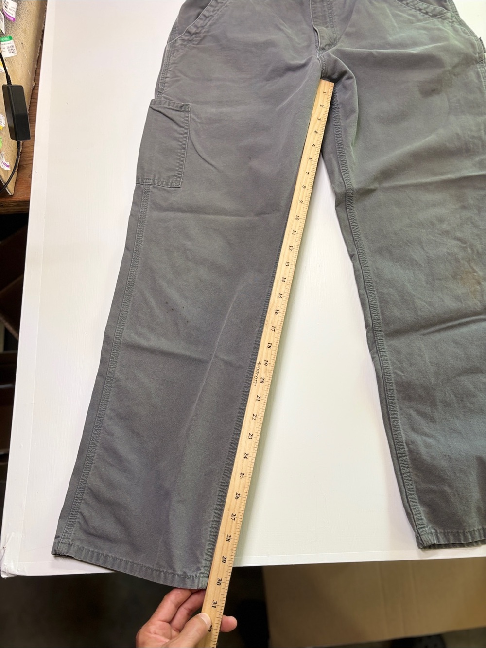 Carhartt Men’s 32x30 Gray Painter Work Pants Relaxed Fit Workwear - Picture 3 of 8
